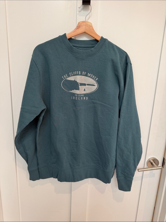 irish t shirts Tops - Cliffs of Moher Ireland Graphic Crewneck Sweatshirt - Teal Green